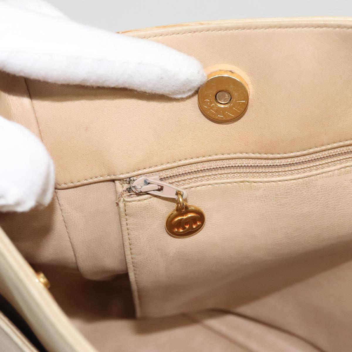 Chanel Coco Mark, Beige, Leather, shoulder