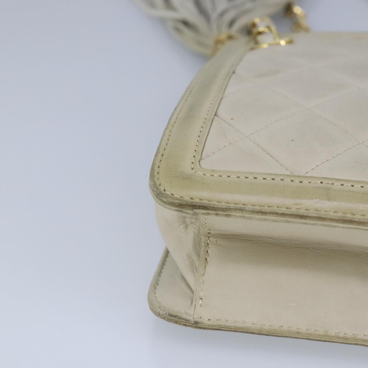 Chanel, Beige, Leather, shoulder