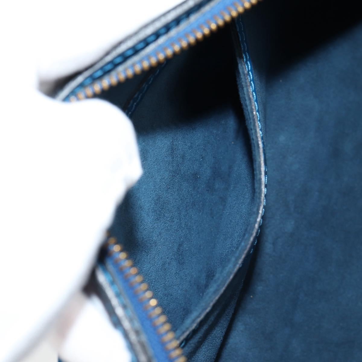 Louis Vuitton Soufflot, Blue, Leather, handbag