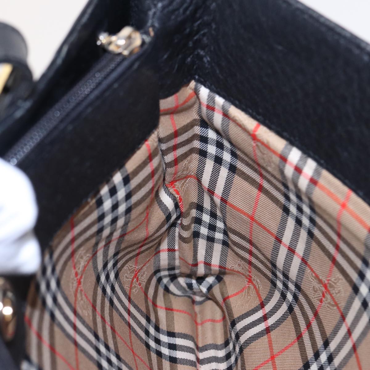 Burberry, Black, Leather, handbag