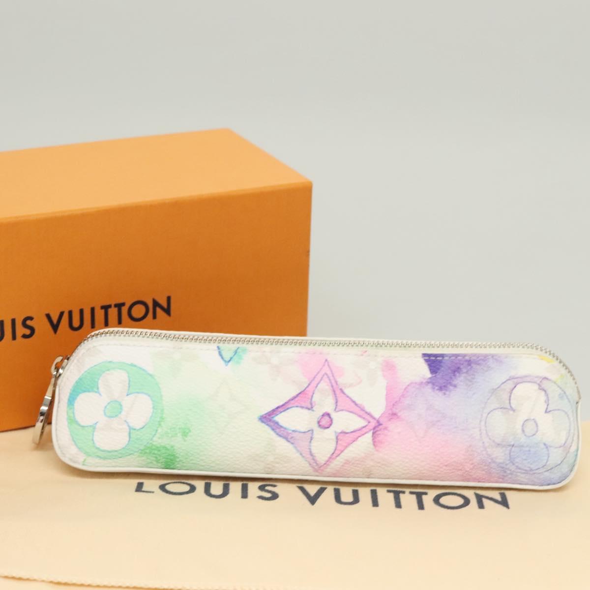 Louis Vuitton Trousse Elizabeth, White, Canvas, wallet