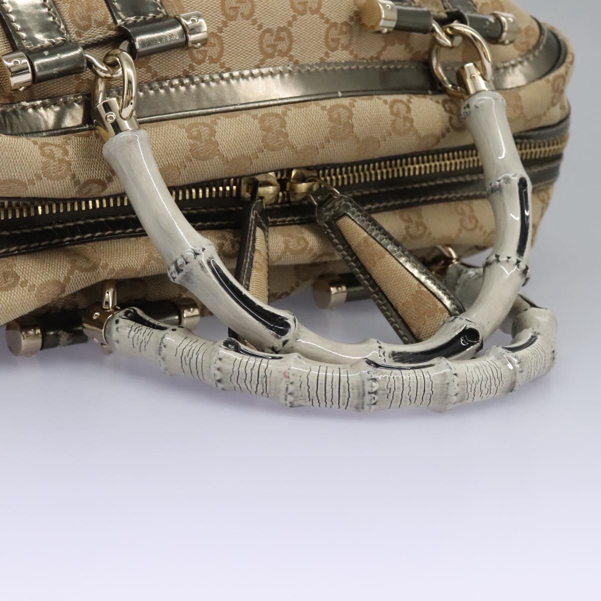 Gucci Bamboo, Beige, Canvas, handbag