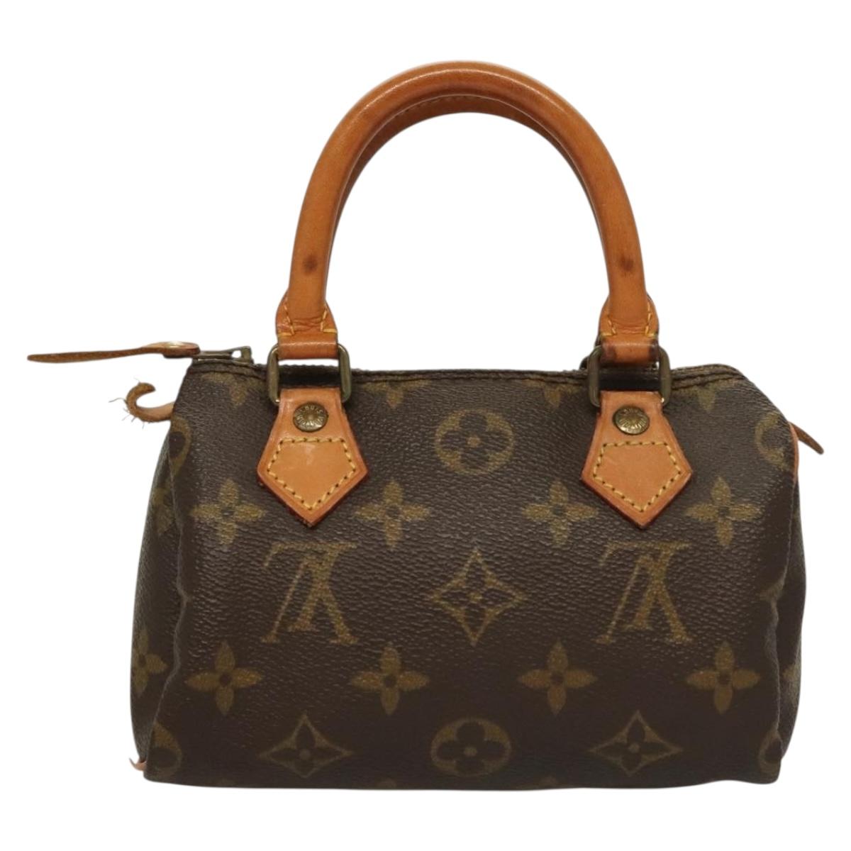 Louis Vuitton Mini speedy, Brown, "CANVAS, LEATHER", handbag