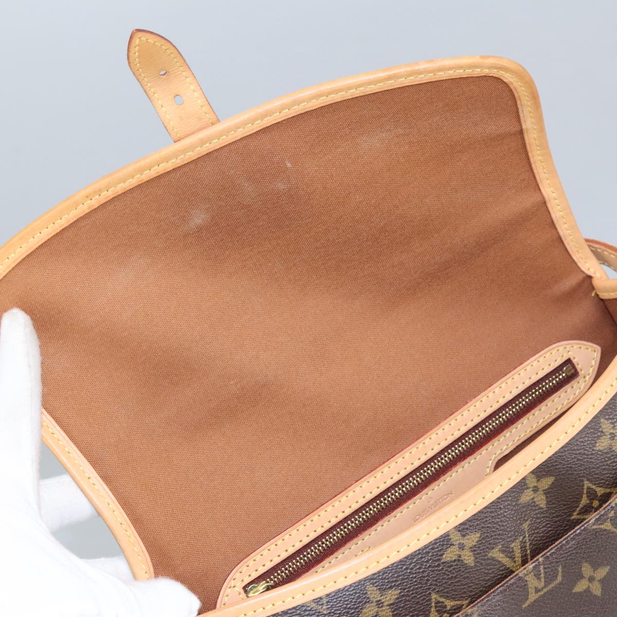 Louis Vuitton Sologne, Brown, Canvas, shoulder