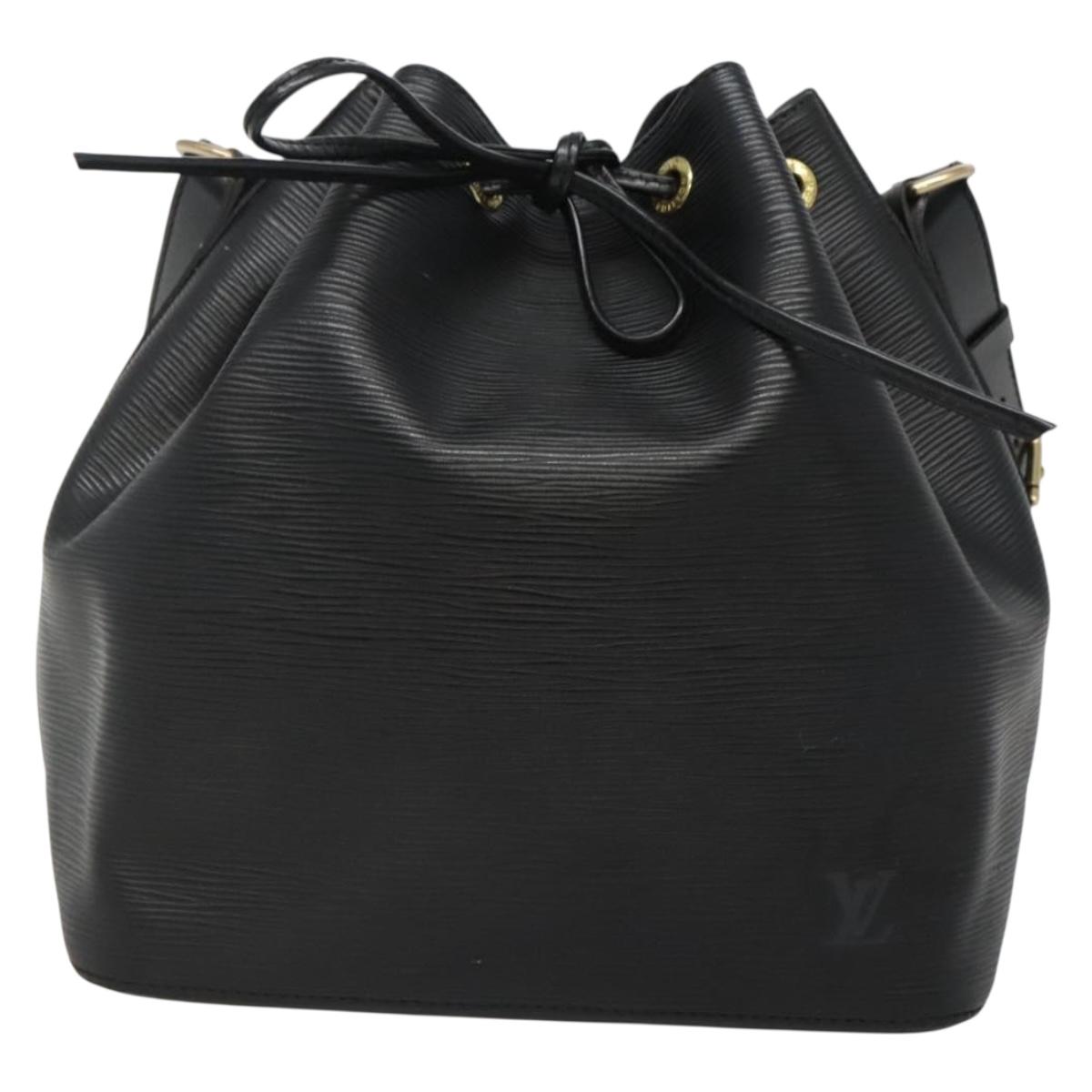 Louis Vuitton Petit Noé, Black, Leather, shoulder