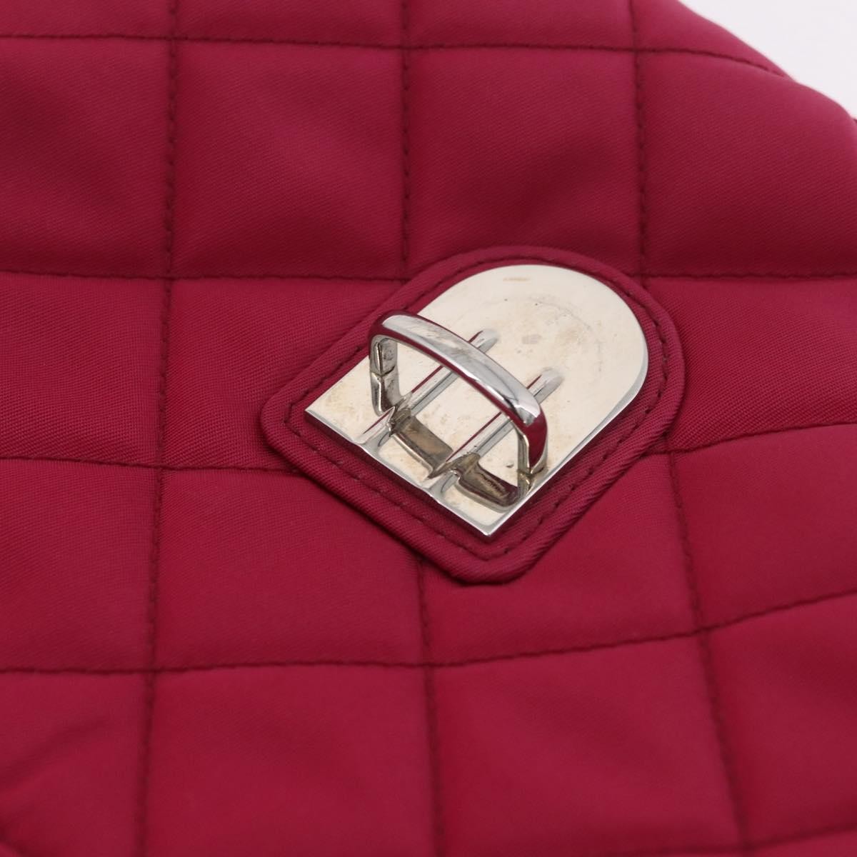 Prada Pushlock Chain Flap Quilted Tessuto, Pink, Nylon, Handbag