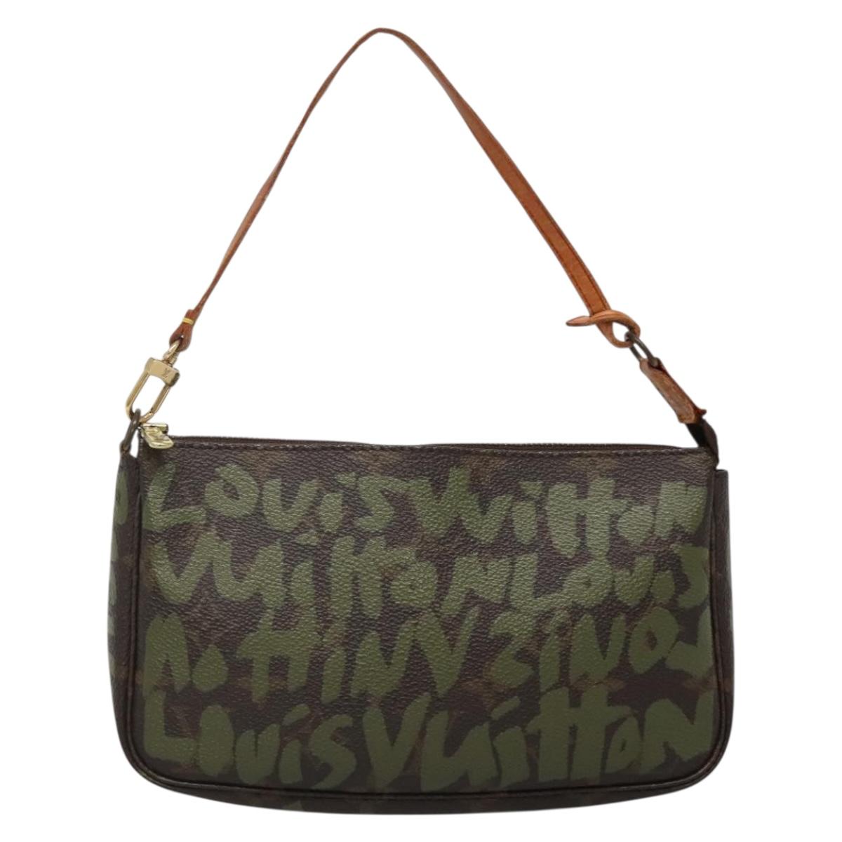 Louis Vuitton Pochette Accessoire, Brown, Canvas, clutch
