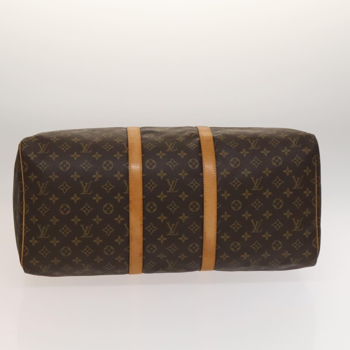 Louis Vuitton Keepall 55, Brown, "CANVAS, LEATHER", travel