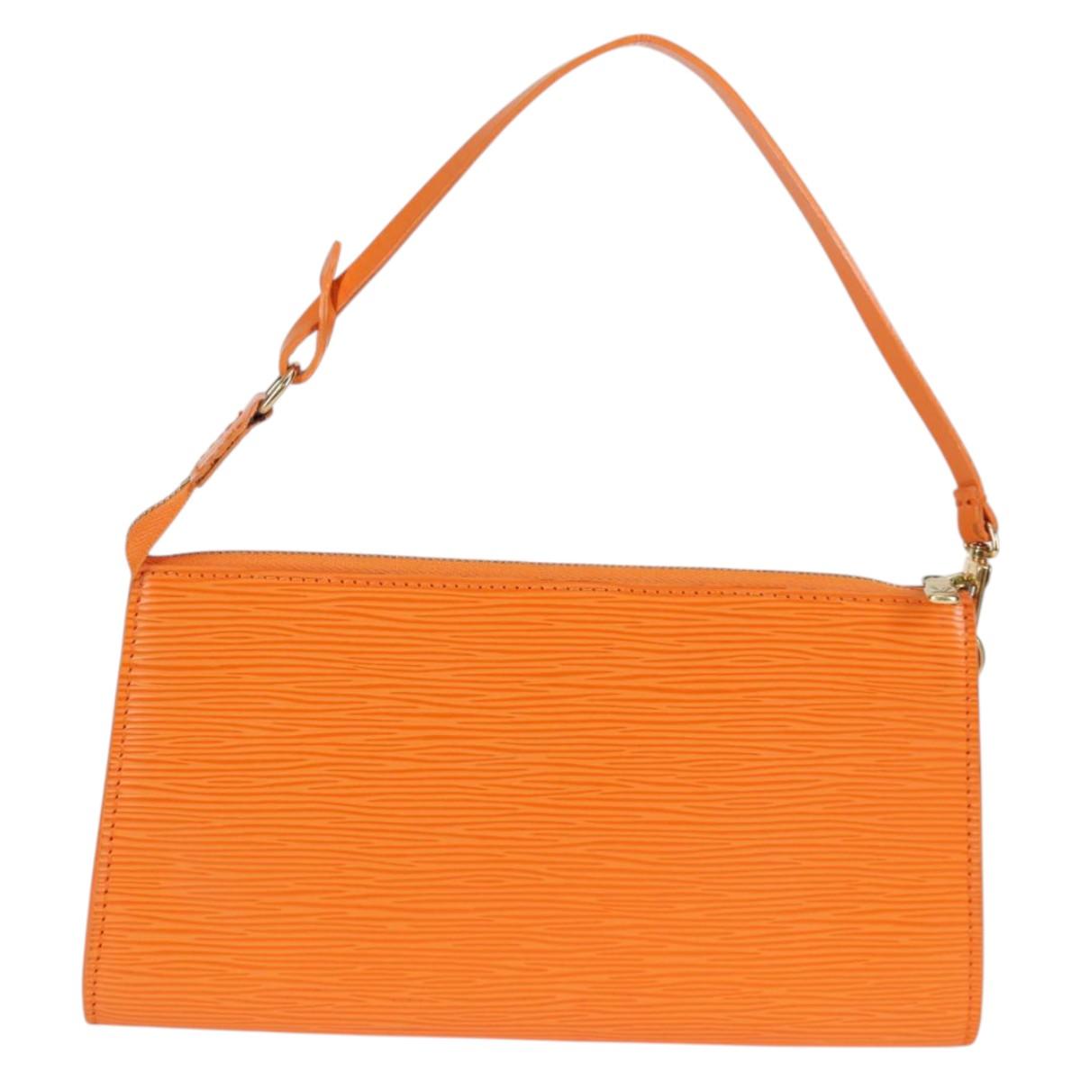Louis Vuitton Pochette Accessoire, Orange, Leather, clutch