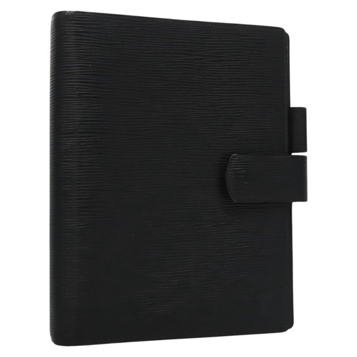 Louis Vuitton Agenda cover, Black, Leather, wallet