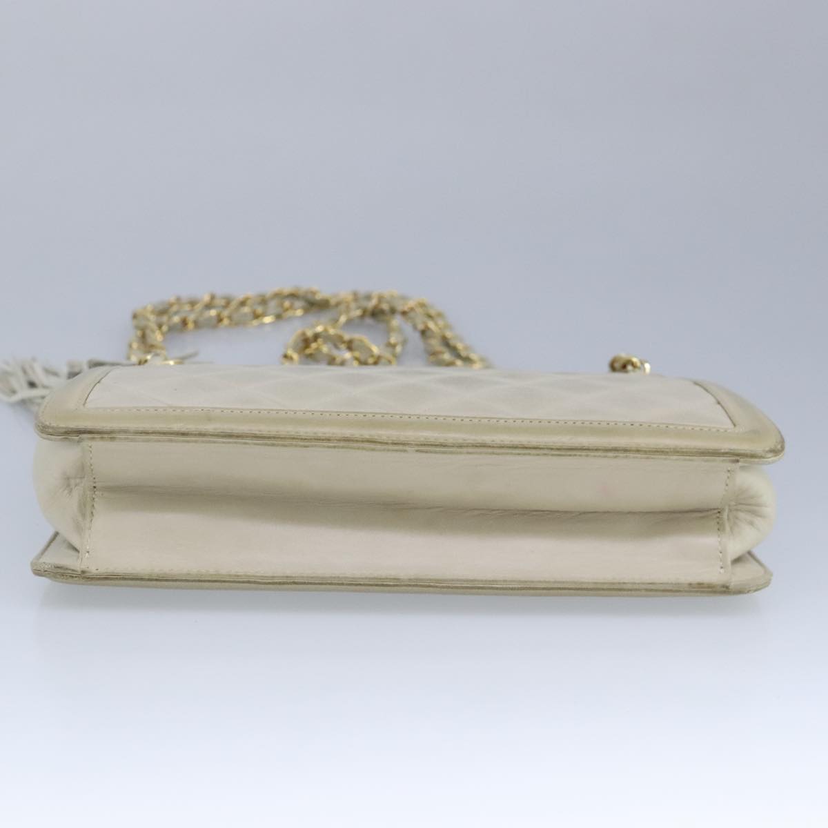 Chanel, Beige, Leather, shoulder