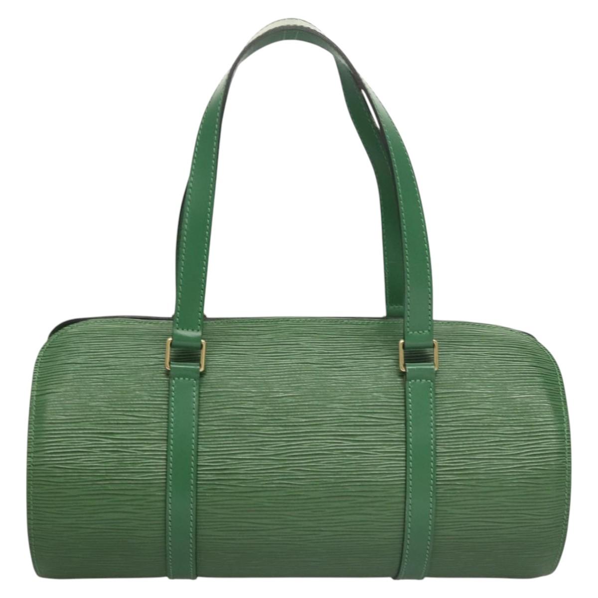 Louis Vuitton Soufflot, Green, Leather, handbag