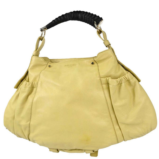 Saint Laurent Mombasa Hobo Leather, Yellow, Leather, Shoulder Bag