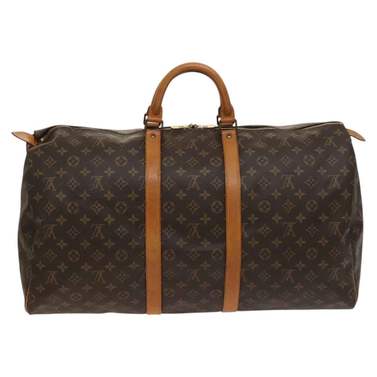 Louis Vuitton Keepall 55, Brown, Canvas, travel