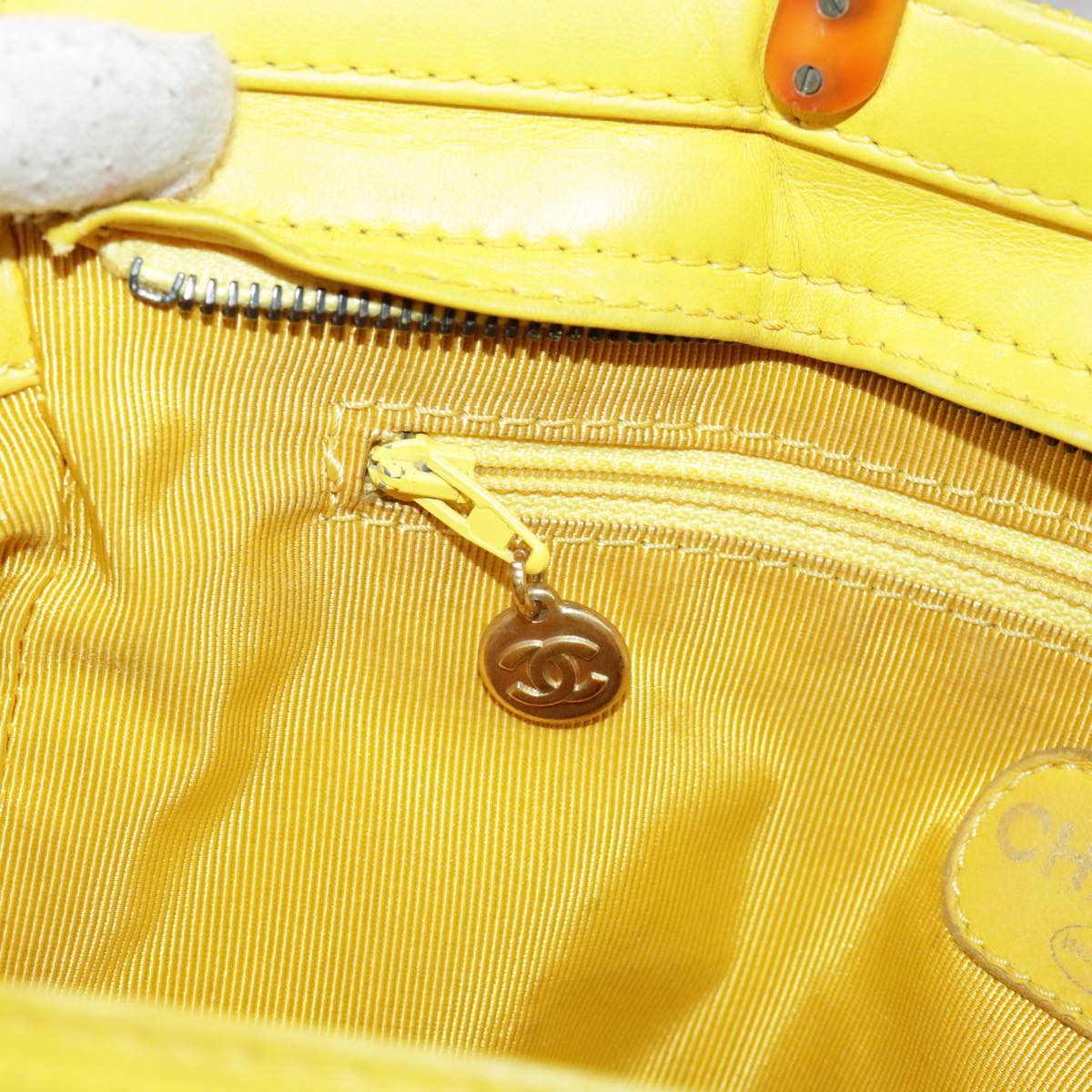 Chanel Cabas, Yellow, Leather, handbag
