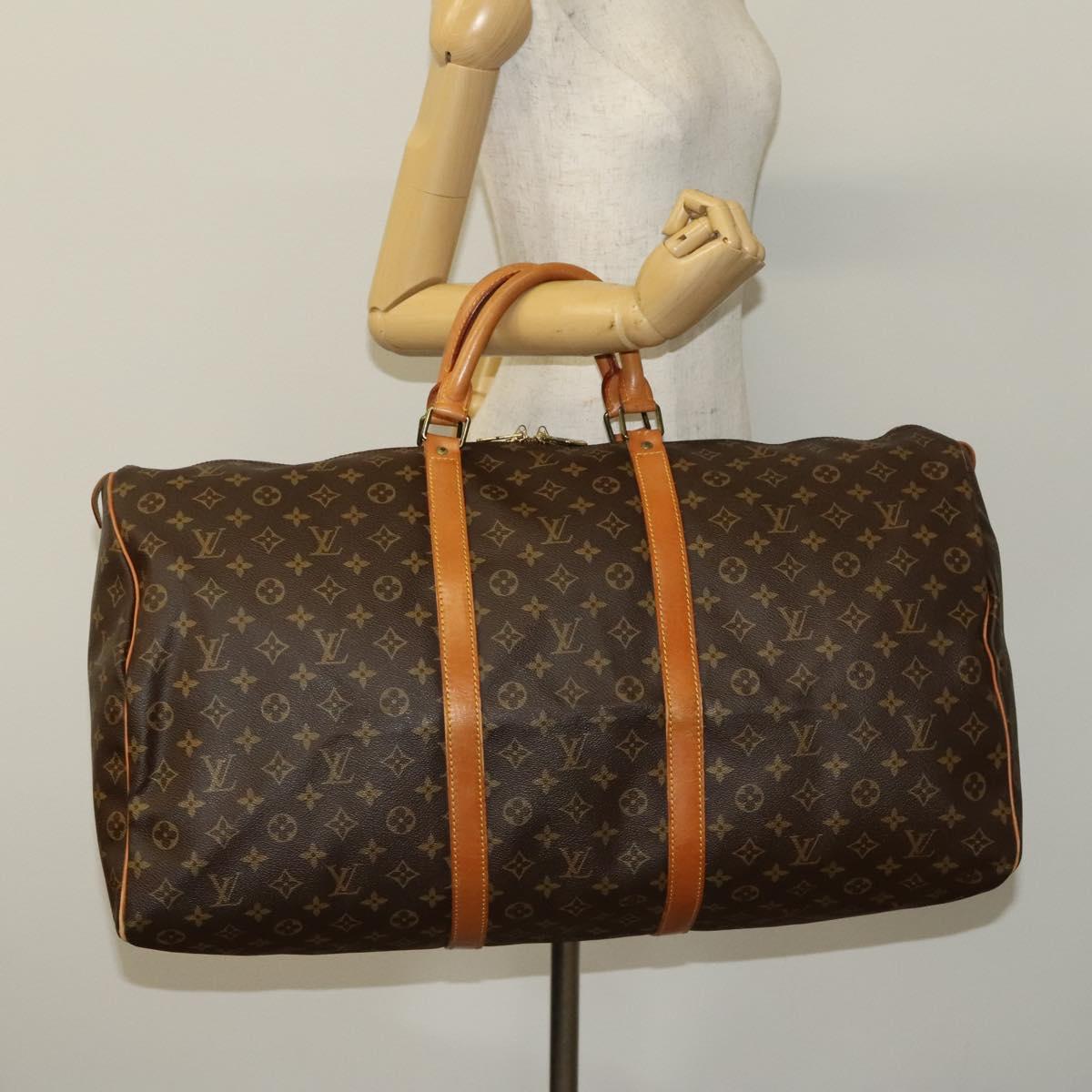 Louis Vuitton Keepall 60, Brown, Canvas, travel
