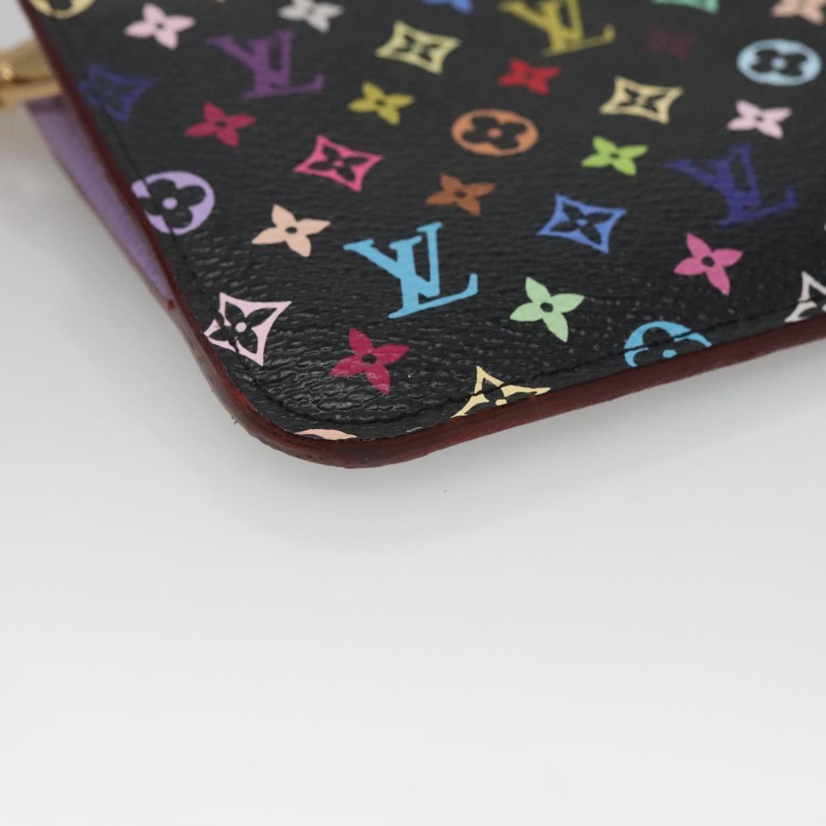 Louis Vuitton Pochette Clés, Black, Canvas, wallet