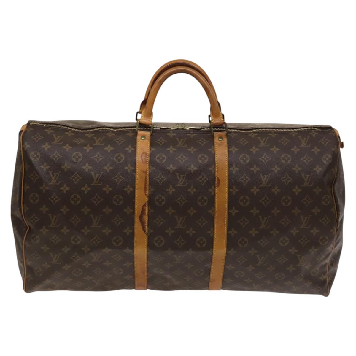 Louis Vuitton Keepall 60, Brown, Canvas, travel