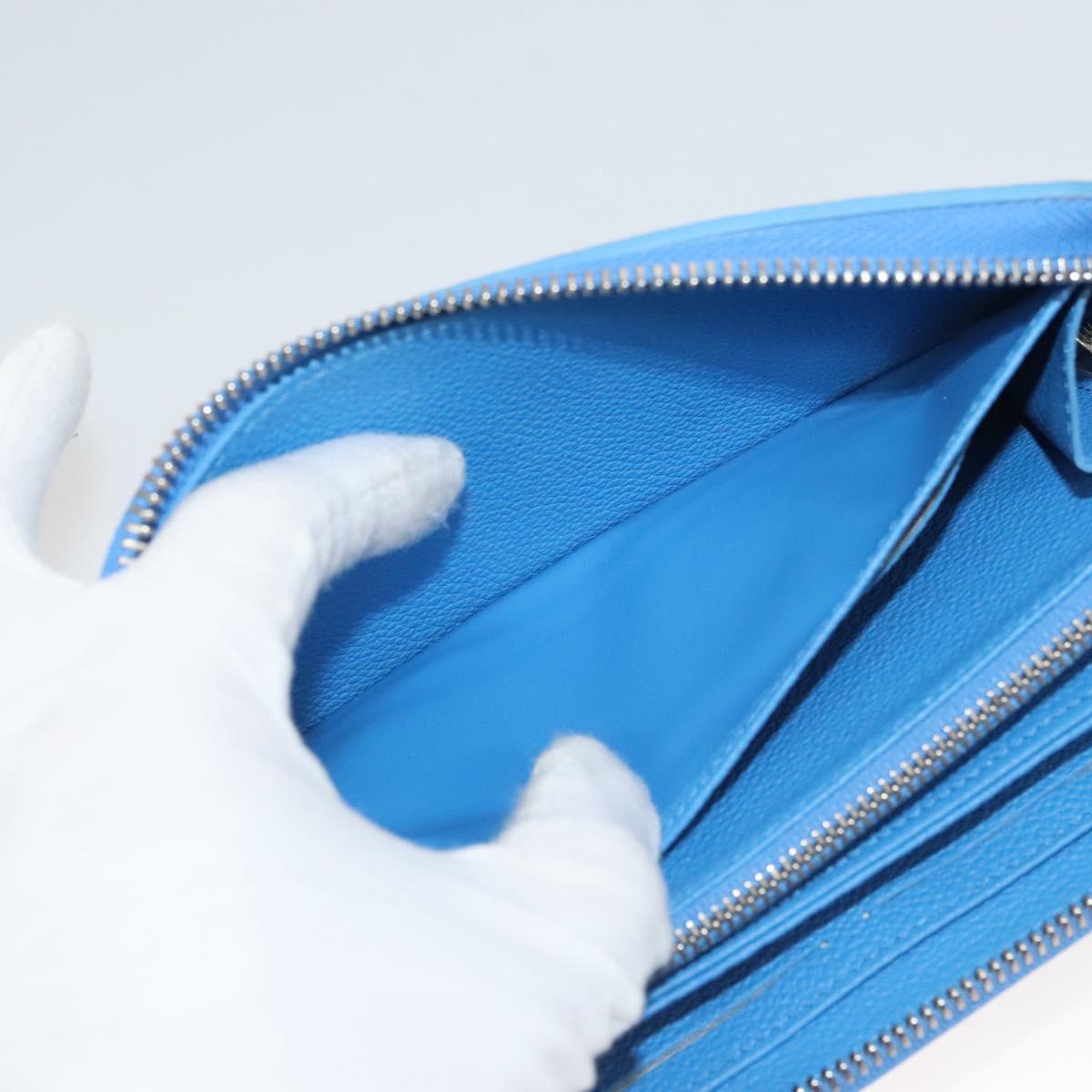 Louis Vuitton Portefeuille zippy, Blue, Leather, wallet