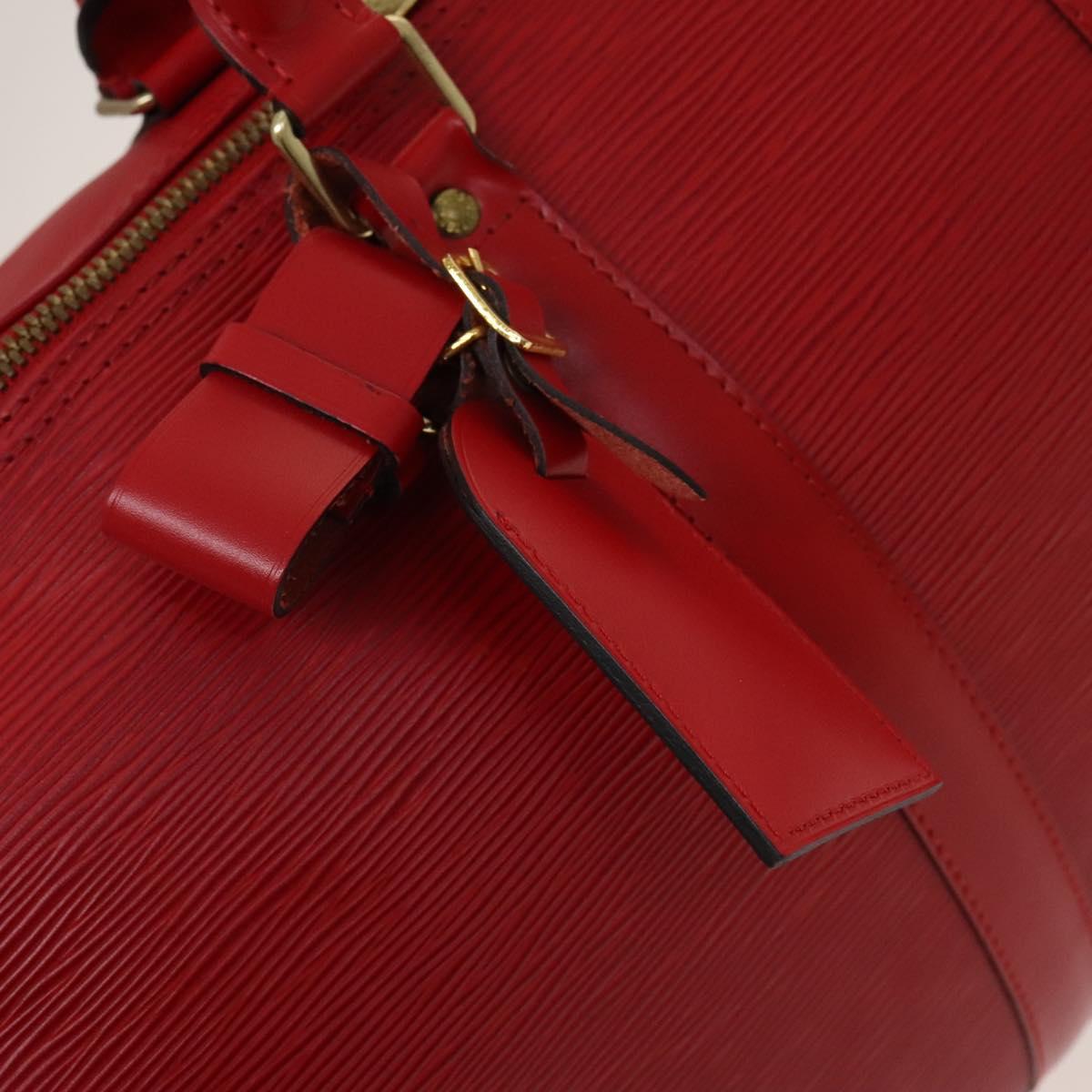Louis Vuitton Keepall 45, Red, Leather, travel