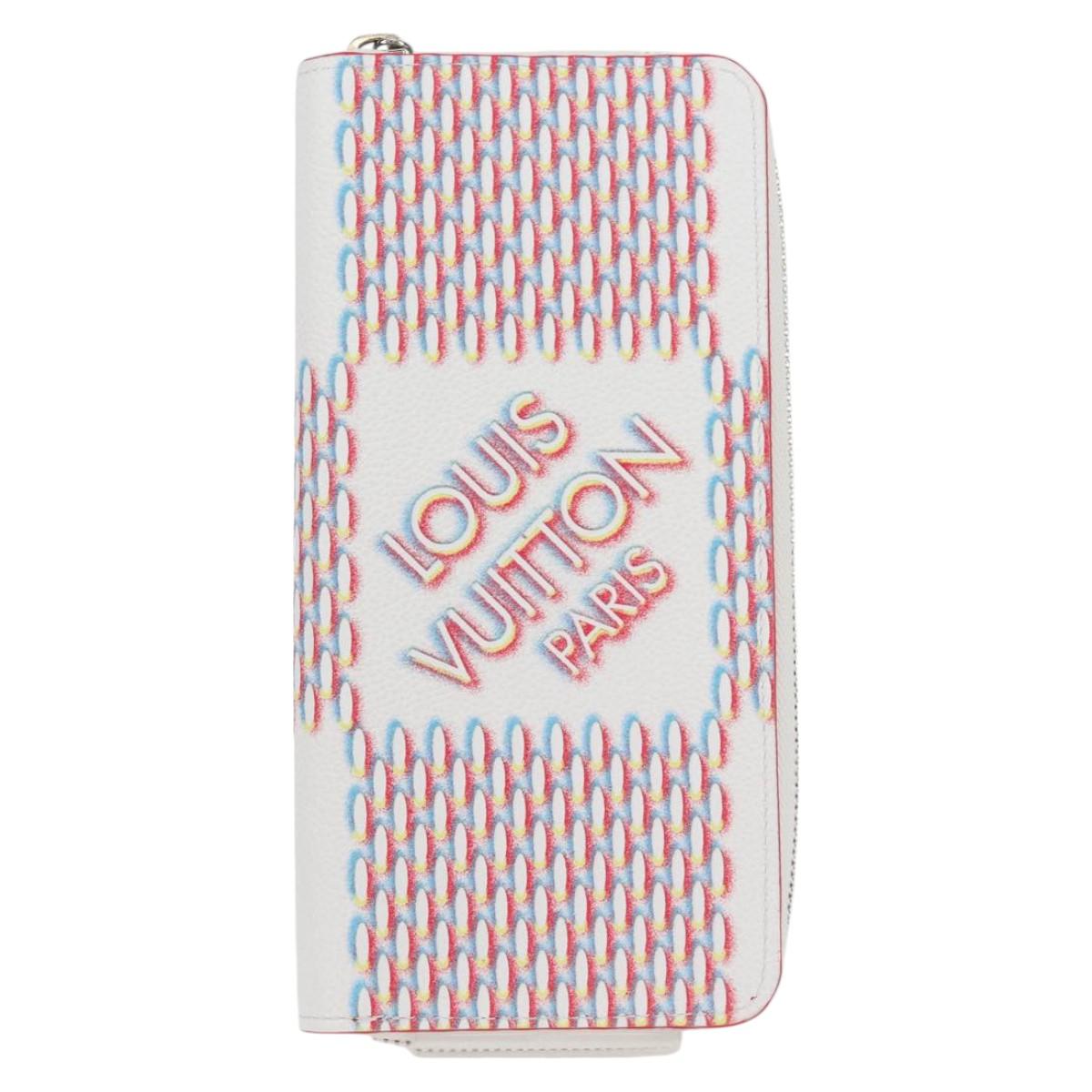 Louis Vuitton Zippy Wallet Vertical, White, Leather, wallet