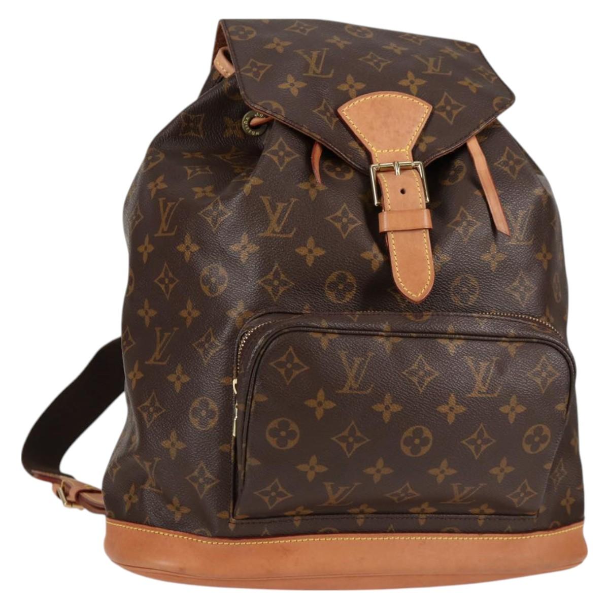 Louis Vuitton Montsouris GM, Brown, Canvas, backpack