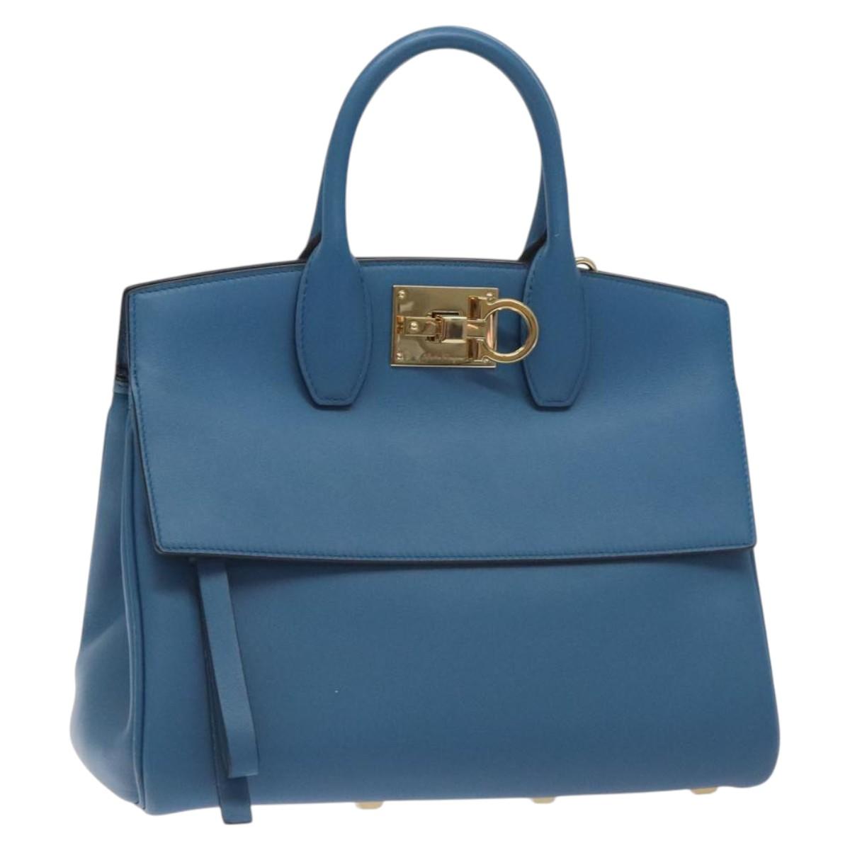 Salvatore Ferragamo Studio, Blue, Leather, handbag