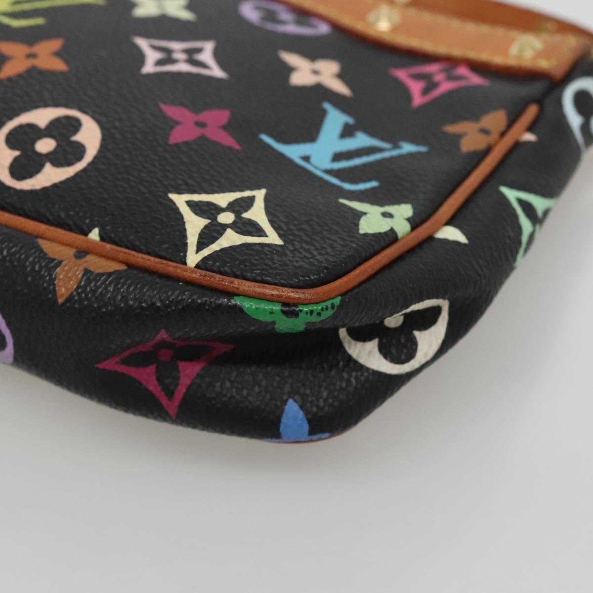 Louis Vuitton Pochette Accessoire, Black, Canvas, clutch