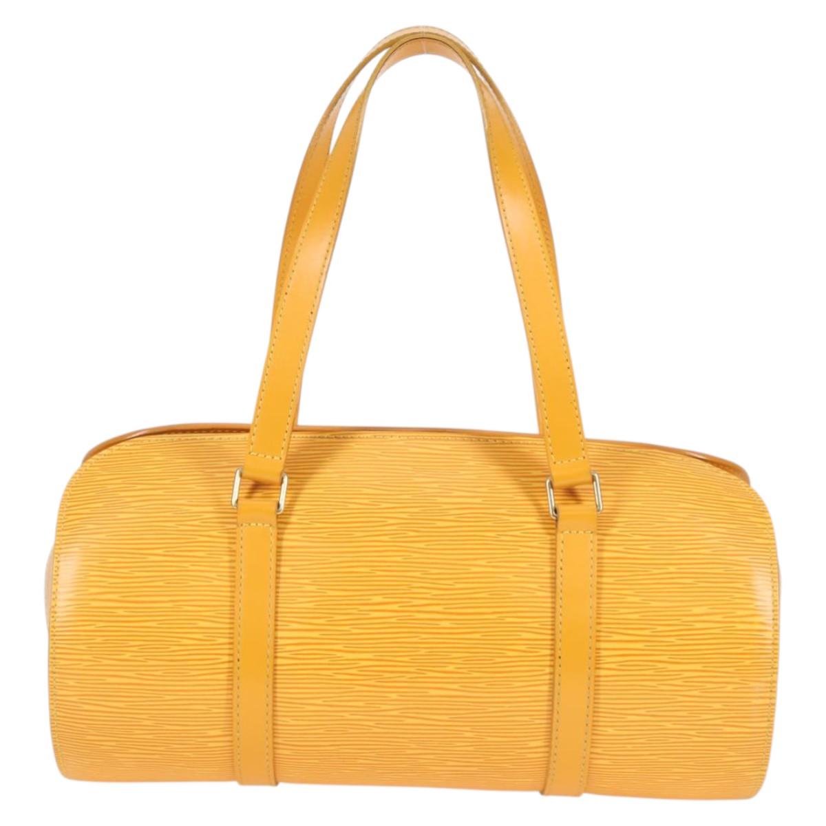 Louis Vuitton Papillon, Yellow, Leather, handbag