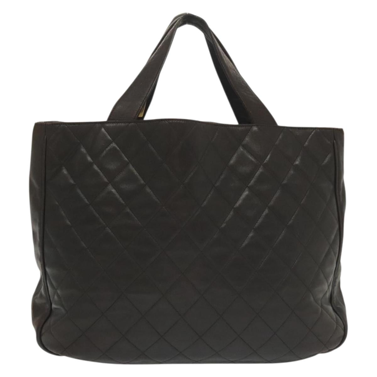 Chanel, "BROWN,GOLD", Leather, tote