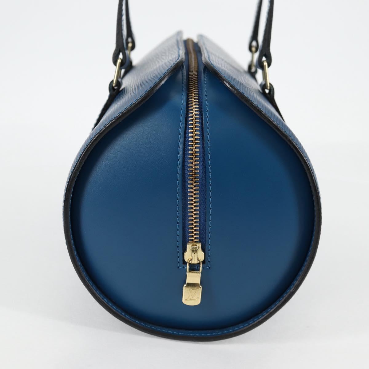 Louis Vuitton Soufflot, Blue, Leather, handbag