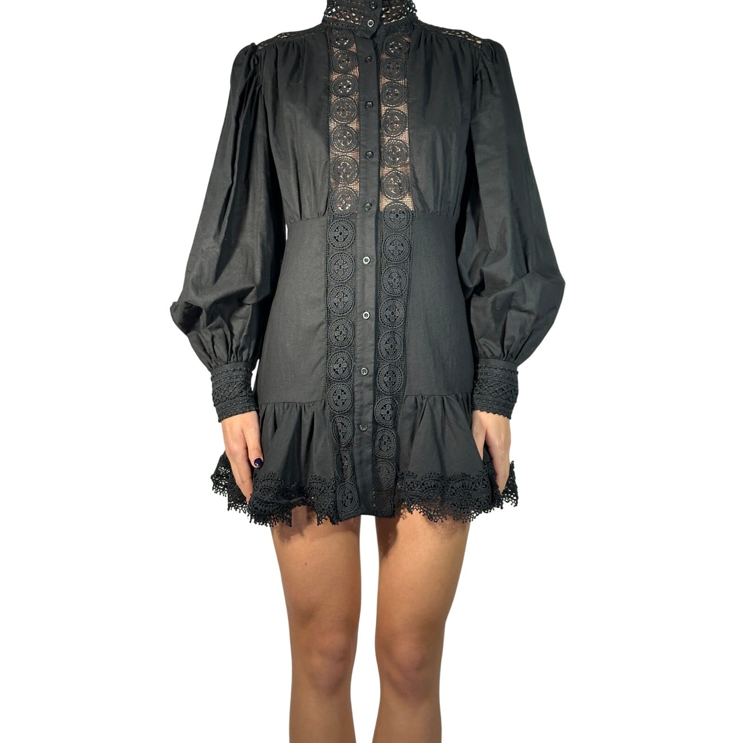 NWT WEILI ZHENG Mockneck Linen Dress
