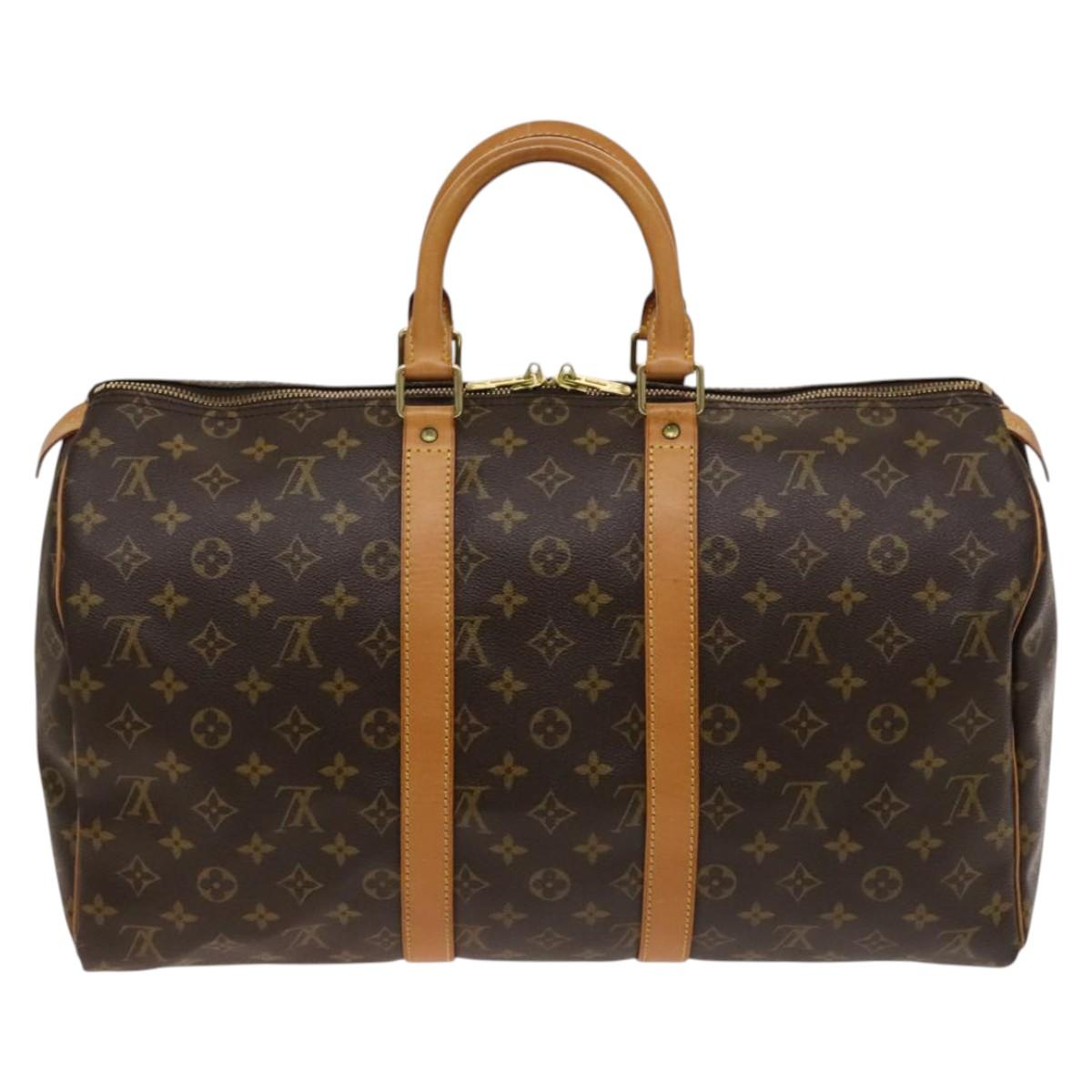 Louis Vuitton Keepall 45, Brown, Canvas, travel