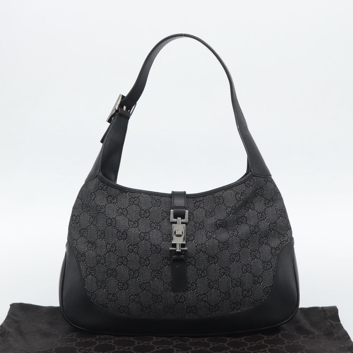Gucci Jackie GG Canvas and Leather, Black, Canvas, Tote Bag