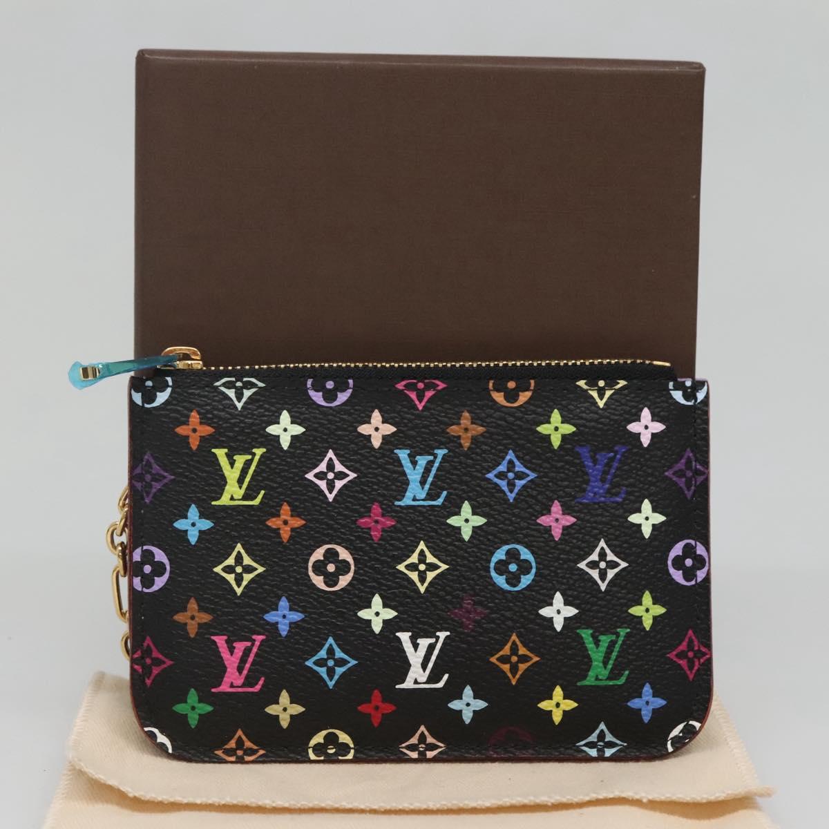 Louis Vuitton Pochette Clés, Black, Canvas, wallet