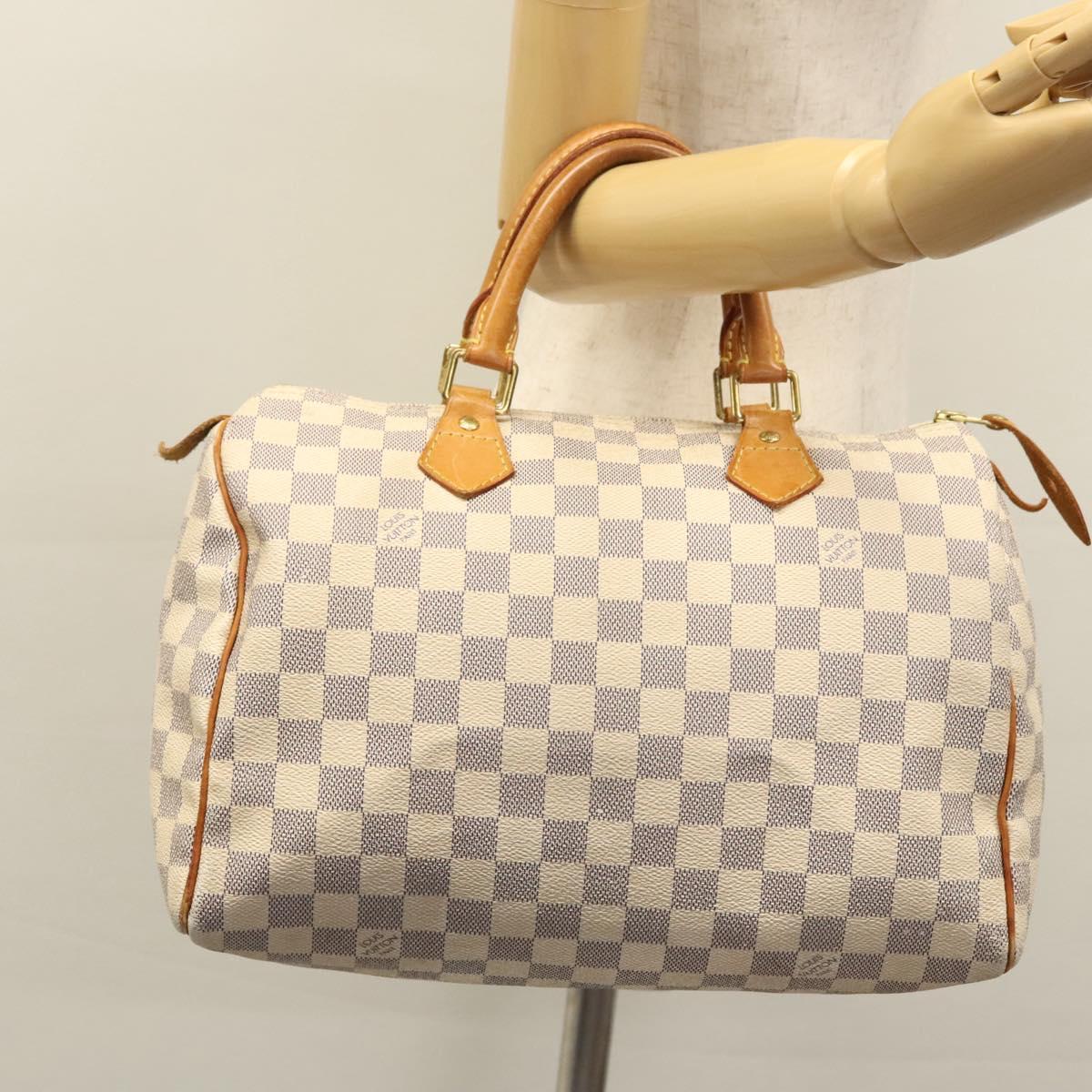 Louis Vuitton Speedy 30, White, Canvas, handbag
