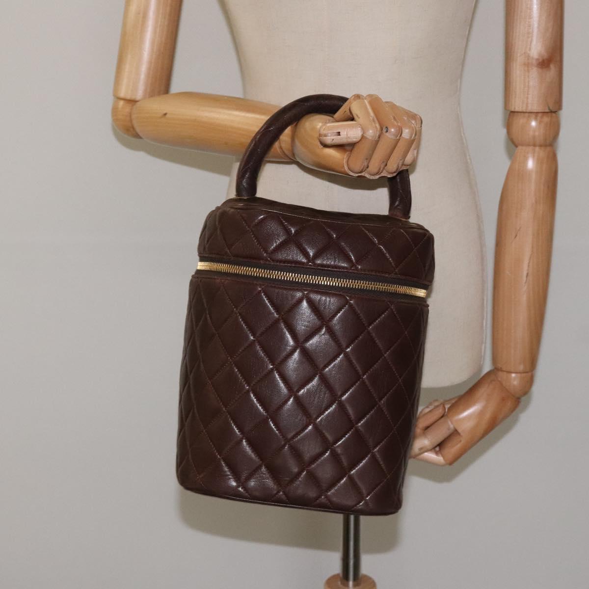 Chanel Vanity, Brown, Leather, clutch