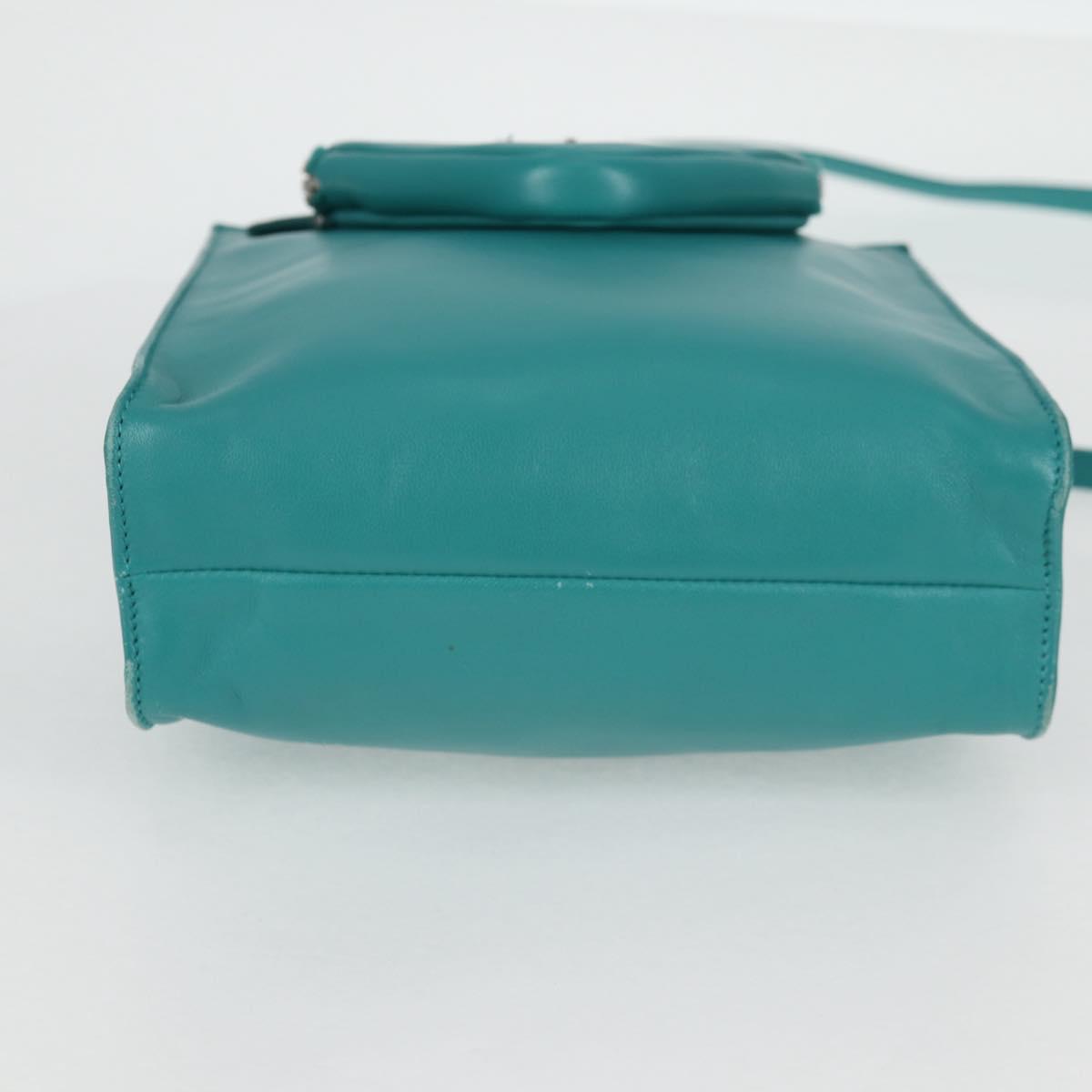 Prada Triangle Logo, Blue, Leather, handbag