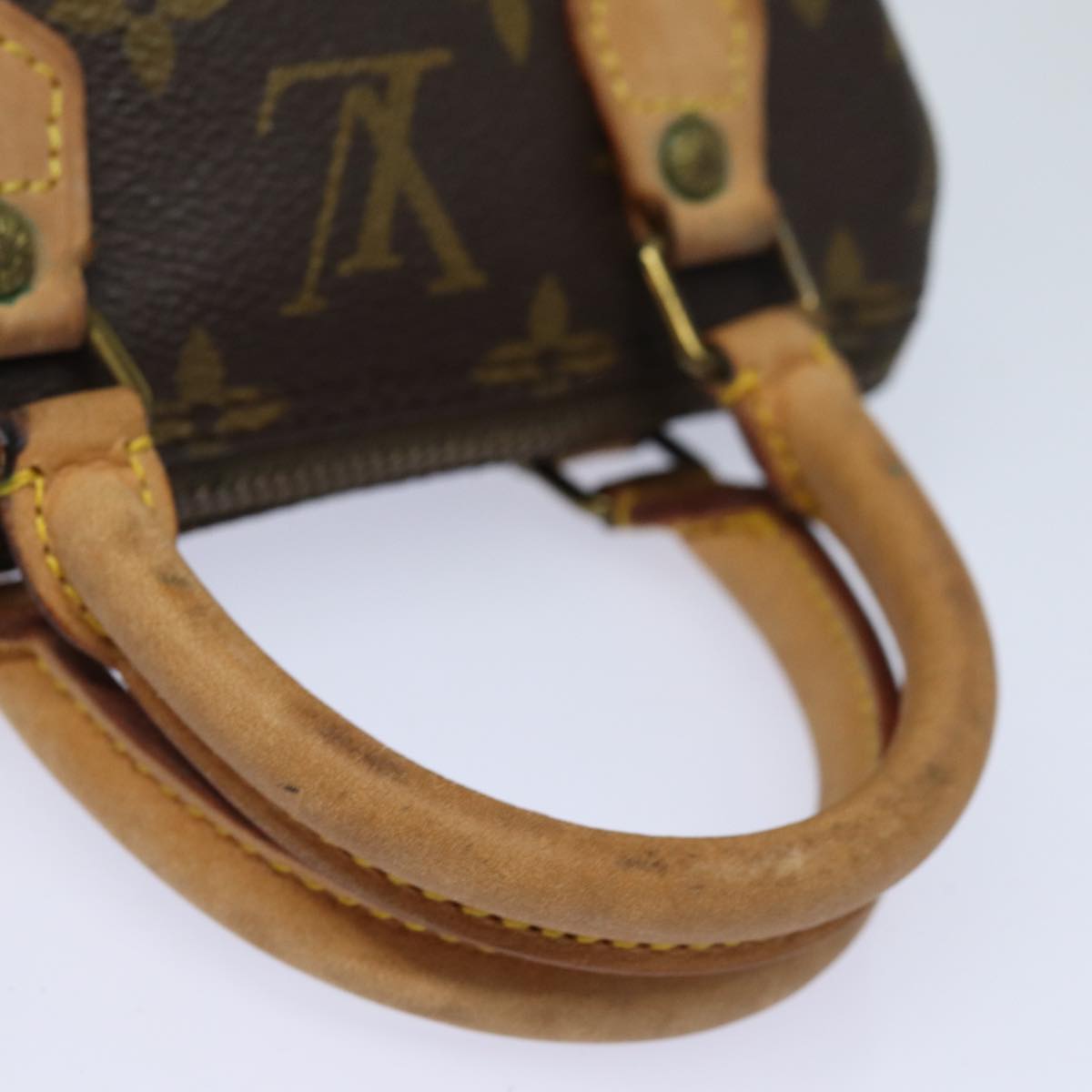 Louis Vuitton Nano Speedy, Brown, Canvas, handbag