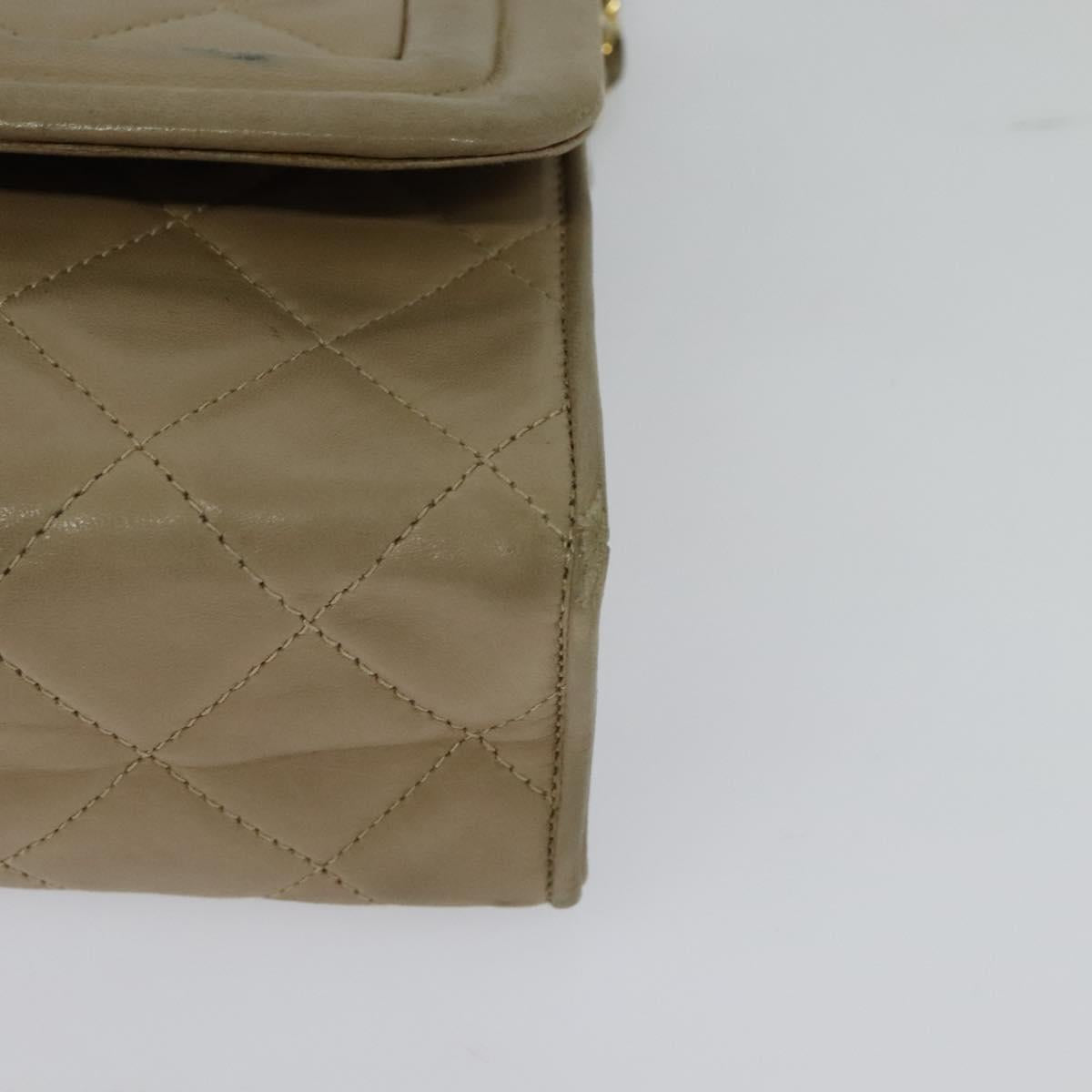 Chanel Single flap, Beige, Leather, shoulder