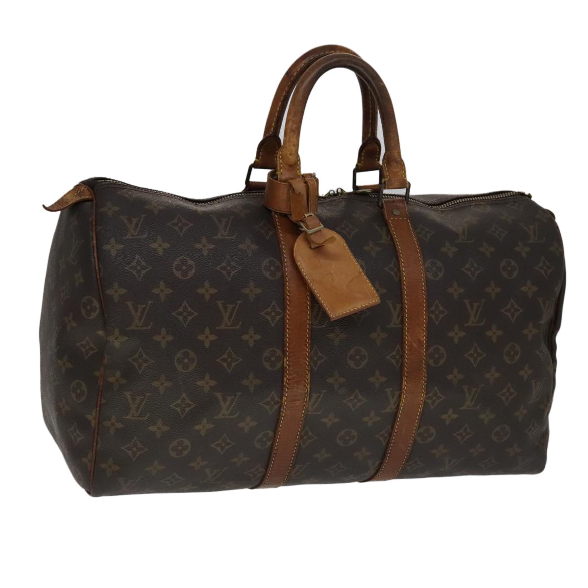Louis Vuitton Keepall 45, Brown, Canvas, travel