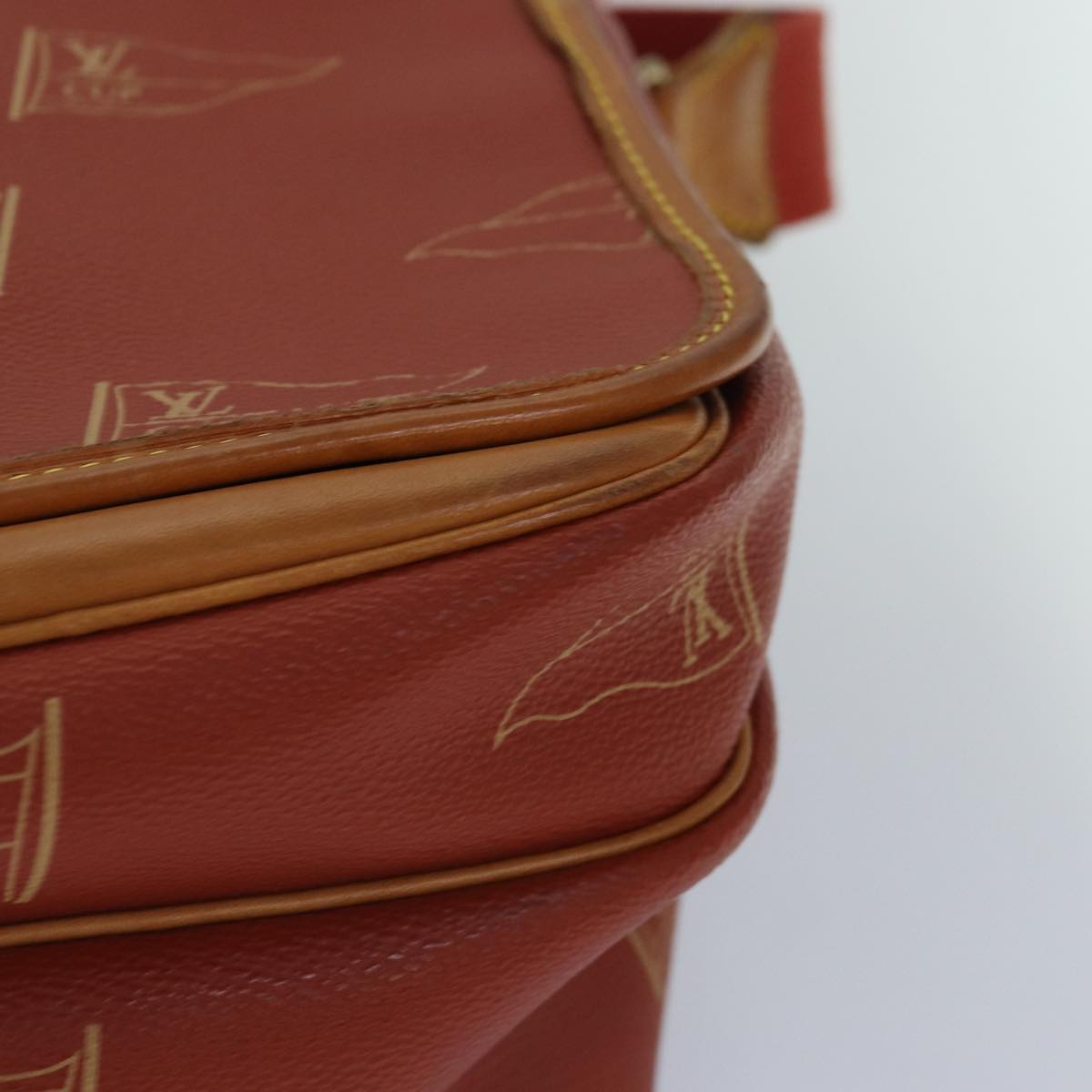Louis Vuitton America's Cup, Red, Canvas, shoulder