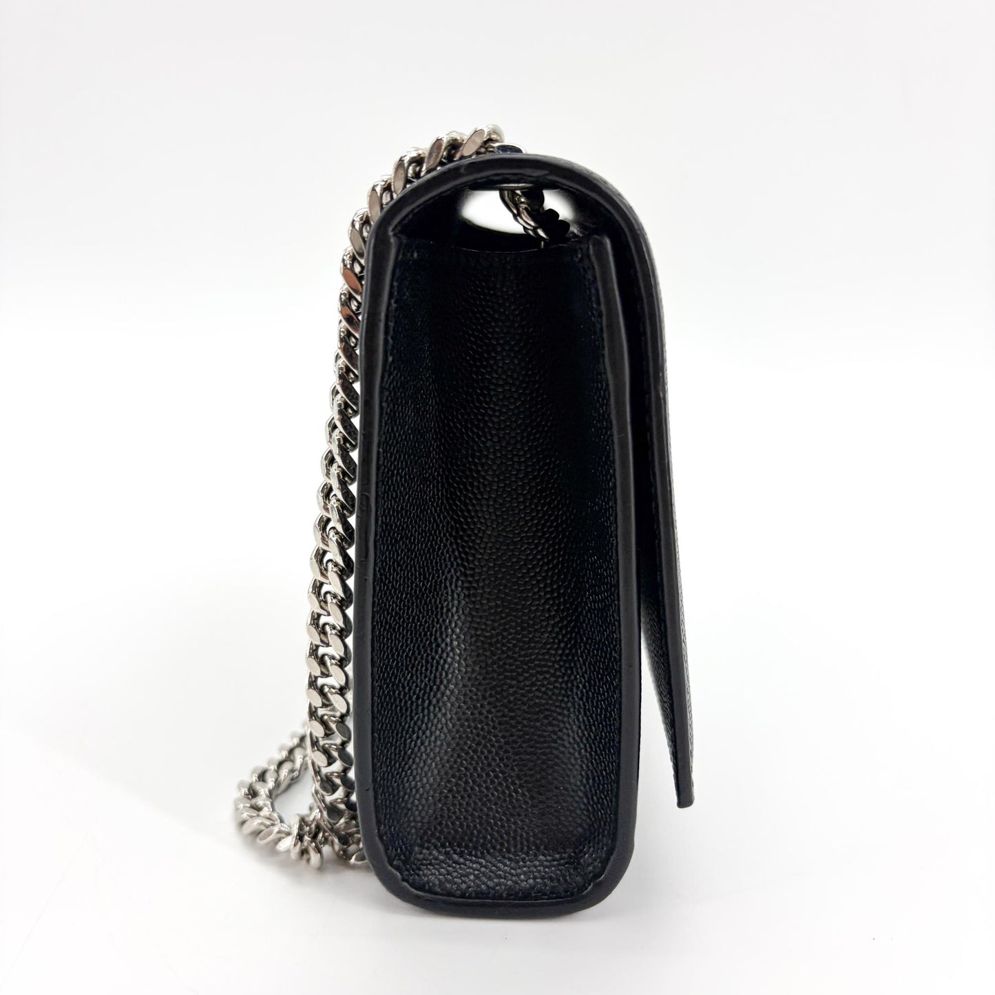 Saint Laurent Kate Crystal Embellished Patent, Black, Leather, Crossbody Bag