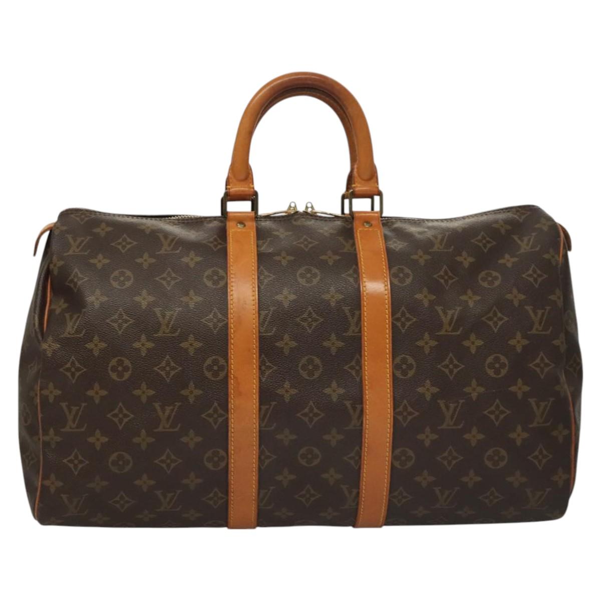 Louis Vuitton Keepall 45, Brown, Canvas, travel