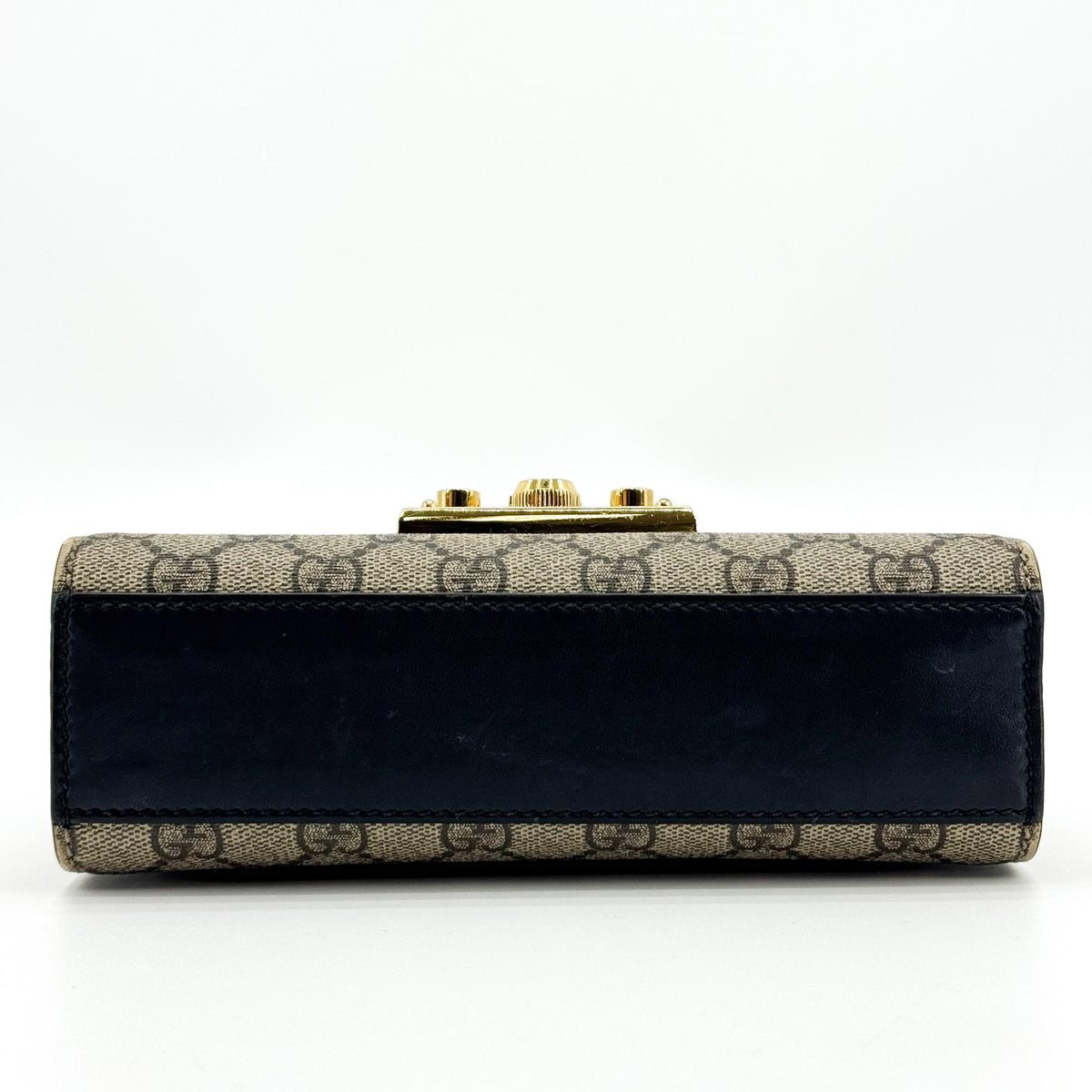 Gucci Padlock Clutch GG Canvas and Leather, Black, Canvas, Clutch