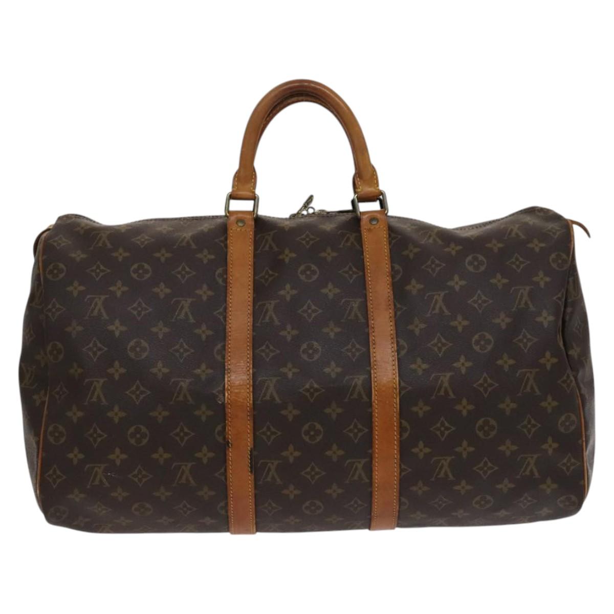Louis Vuitton Keepall 50, Brown, Canvas, travel