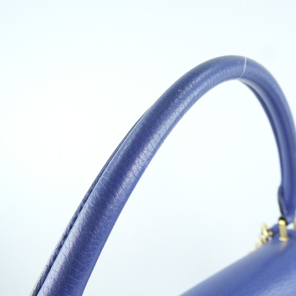 Céline Trapèze, Blue, Leather, handbag