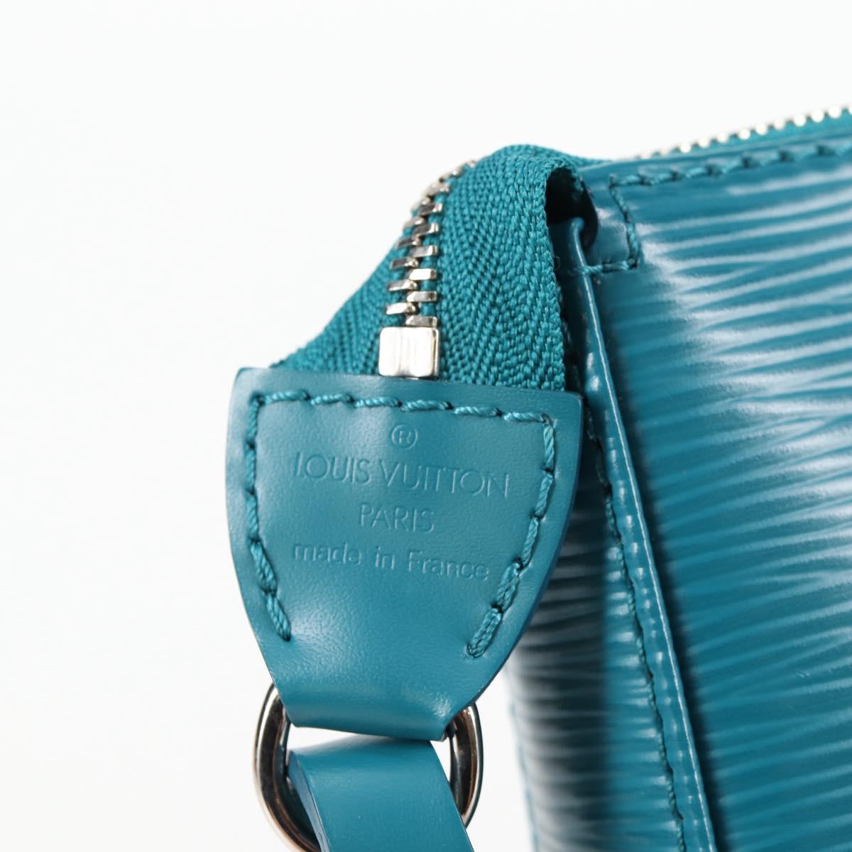 Louis Vuitton Pochette Accessoire, Blue, Leather, clutch