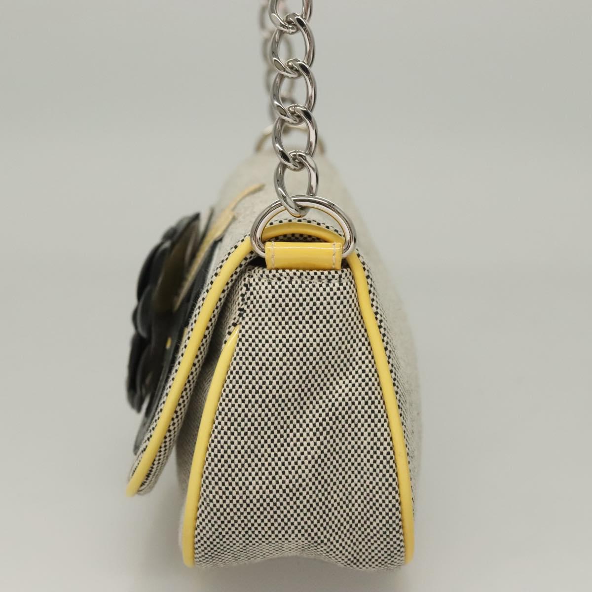 Chanel Camellia, Grey, Canvas, clutch
