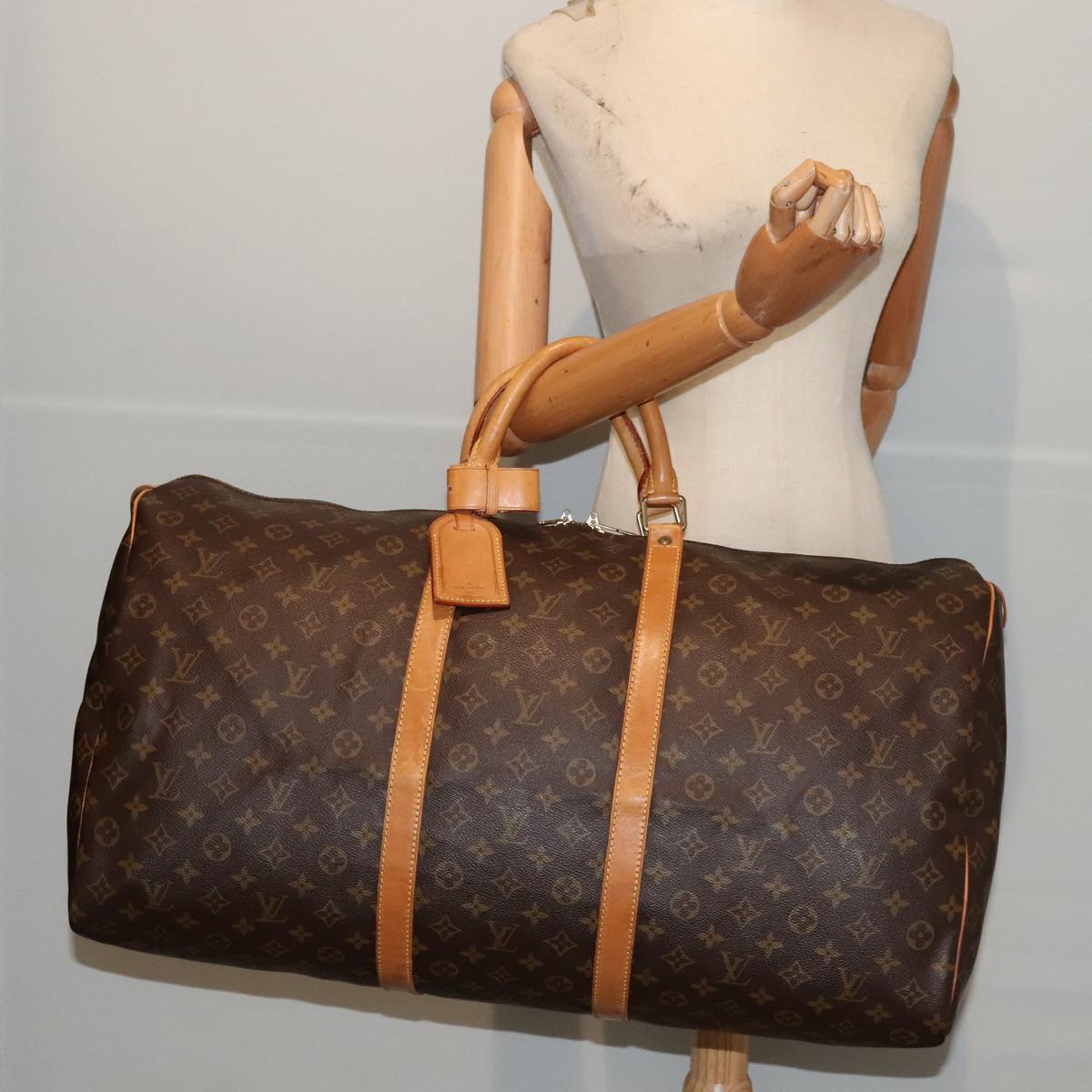 Louis Vuitton Keepall 60, Brown, Canvas, travel